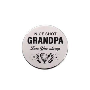Nice Shot Grandpa Golf Ball Marker - Magnetic With Hat Clip-New!